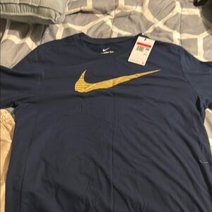 Nike Blue and Gold Short Sleeve Tee